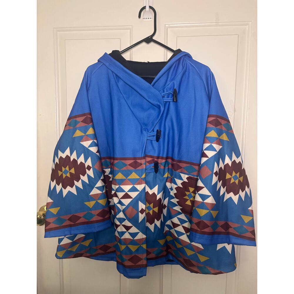 Oversized Aztec Southwestern Hooded Jacket